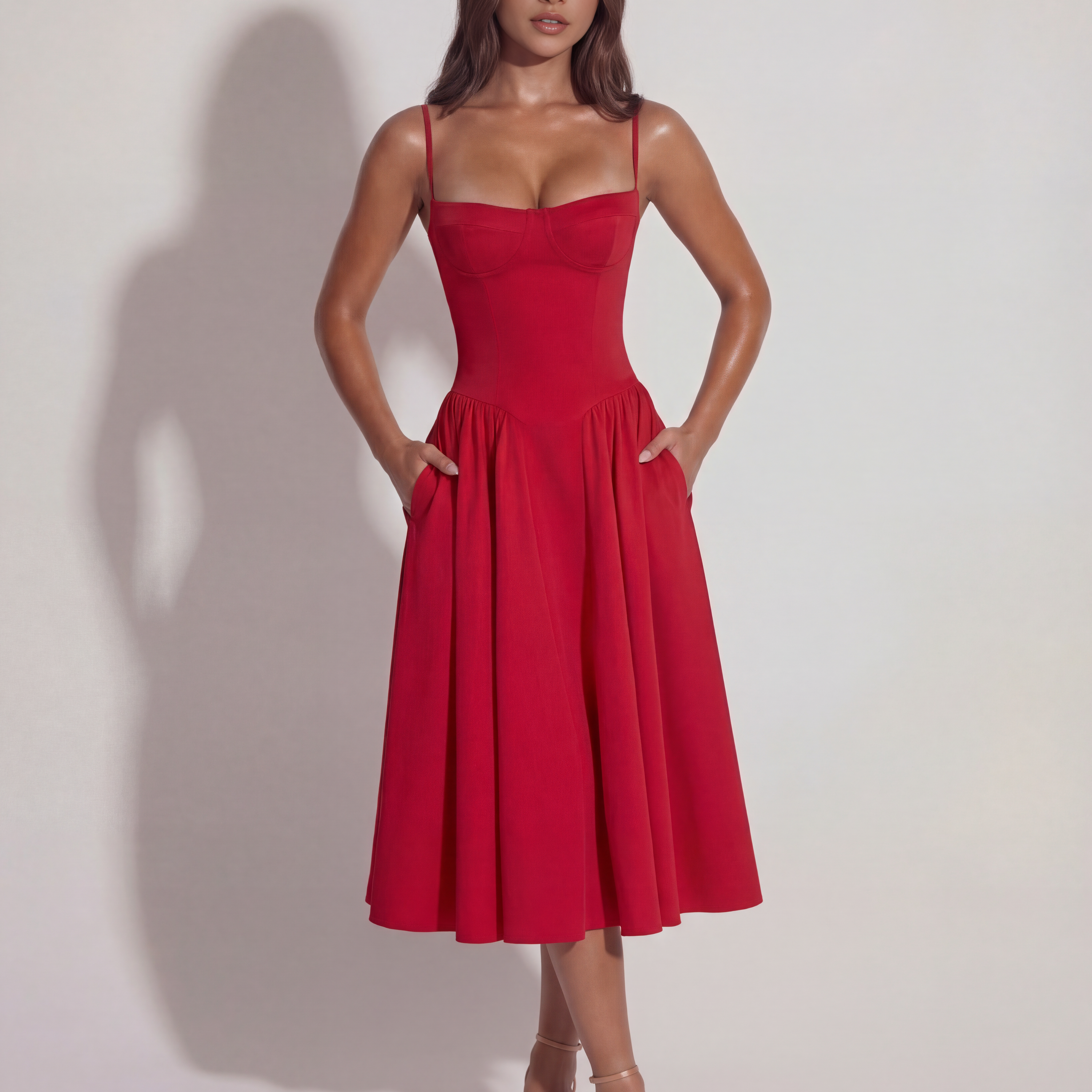 Carla | Vestido Midi Corsé Vuelo