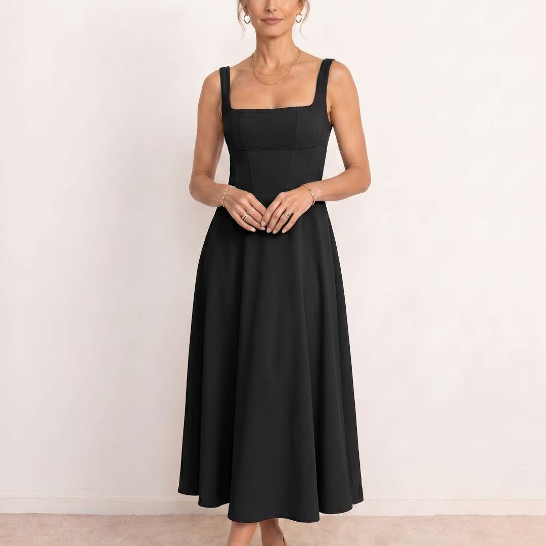 Valeria | Vestido Midi Escote Cuadrado