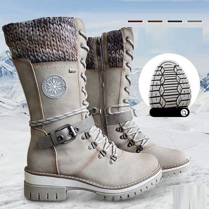 FrostLuxe™ - Botas impermeáveis de cano alto com cadarço