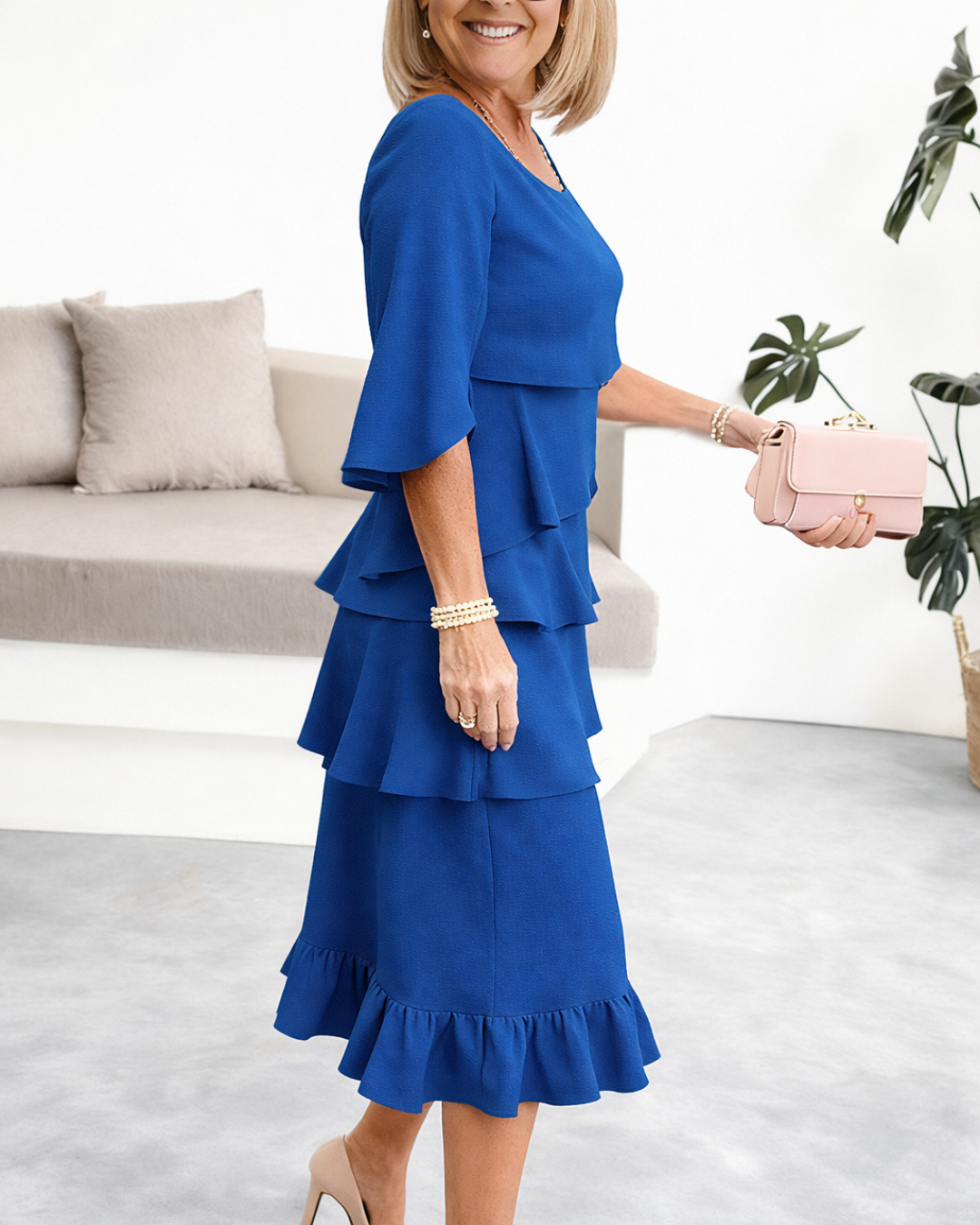 Margaret | Vestido Midi com Volantes para Mulher