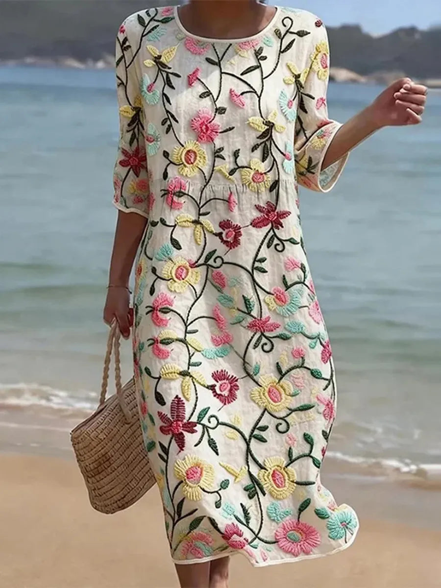 Raquel | Vestido Vintage Bordado para Mujer