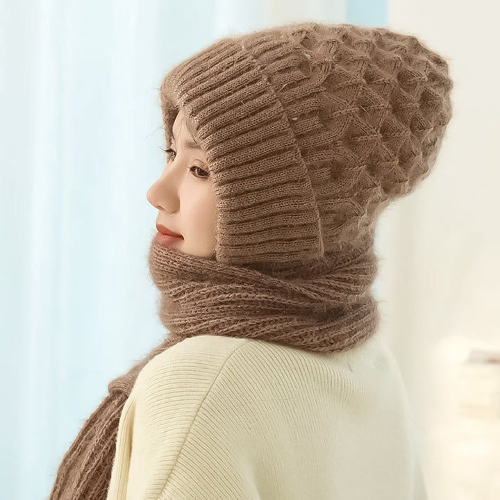 Polar - Gorro e cachecol corta-vento forrados em polar