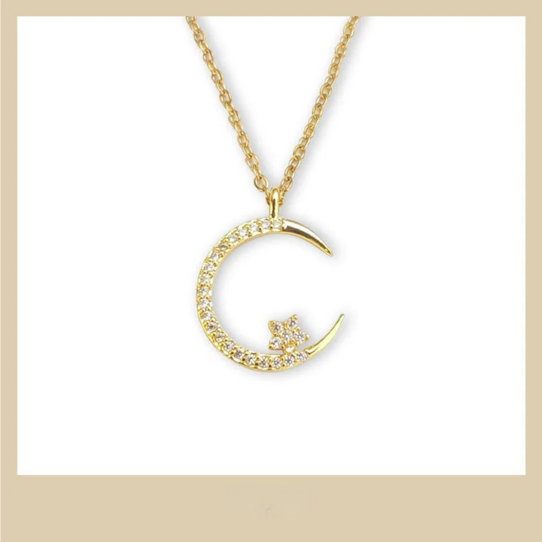 Celeste – Colar de Mulher Estrela e Lua