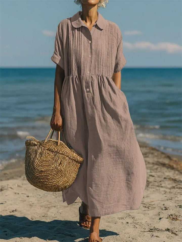 Arianne | Vestido Camisola Fluida em Algodão Elegante para Mulher