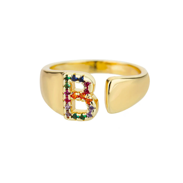 Alba | Anillo de Oro con Inicial