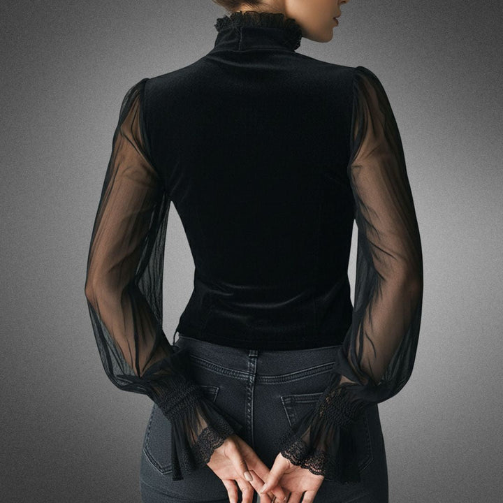 Elvira | Blusa Elegante Intemporal com Detalhes em Renda e Mangas