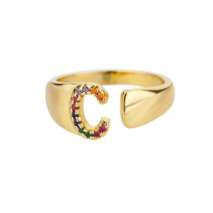 Alba | Anillo de Oro con Inicial