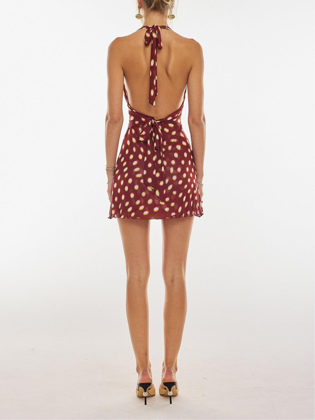 Helene - Vestido Mini de Lycra com Poás para Mulher