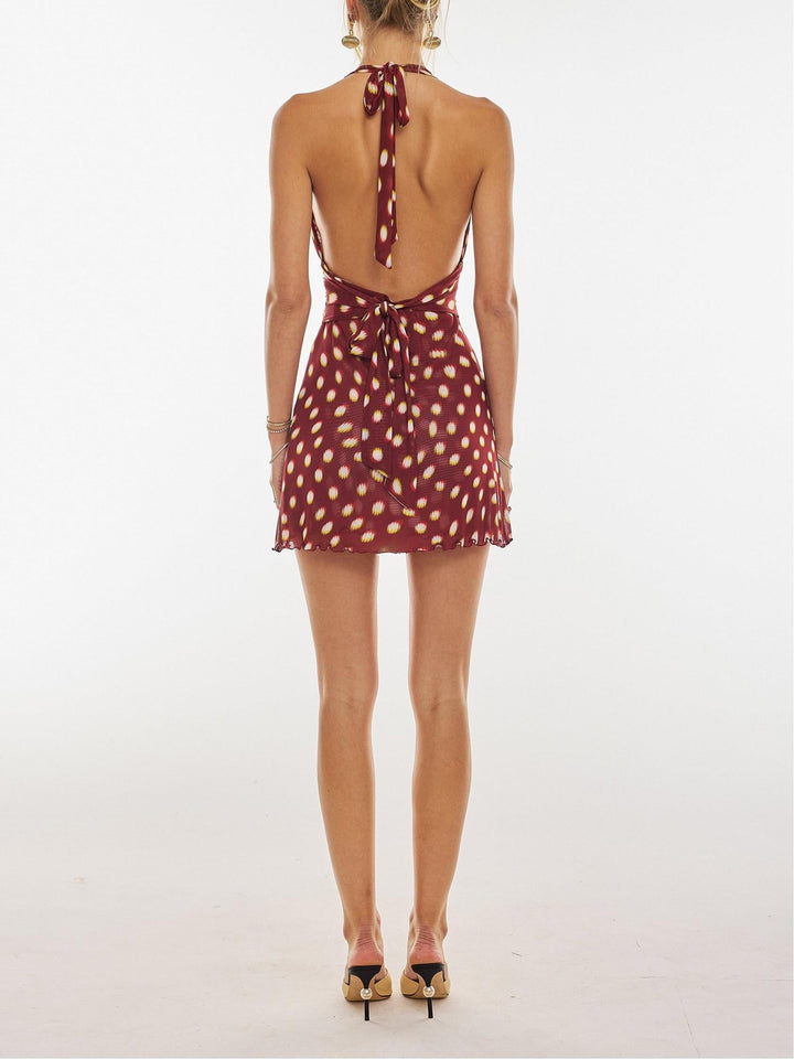 Helene - Vestido Mini de Lycra com Poás para Mulher