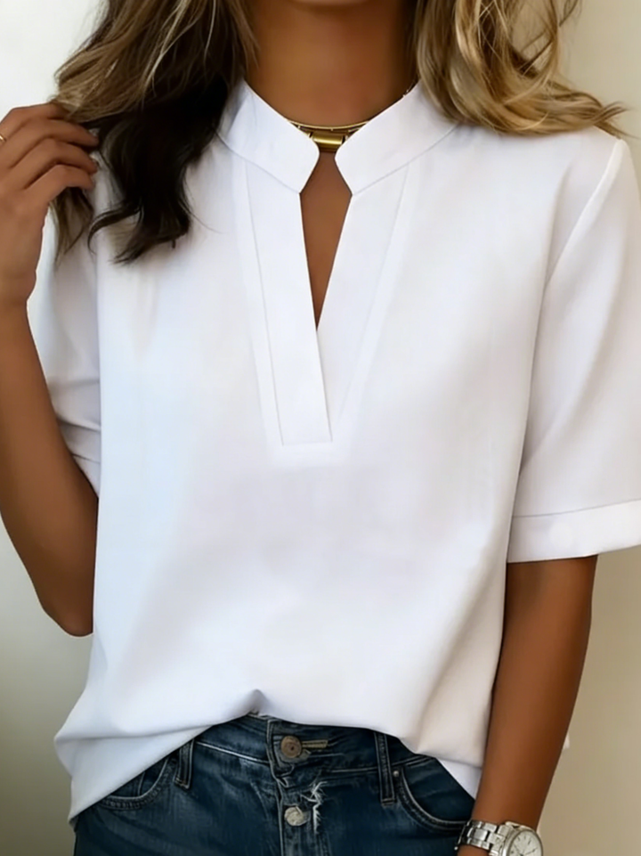 Lunvessa | Camisa de Mangas Curtas Relaxada para Mulher