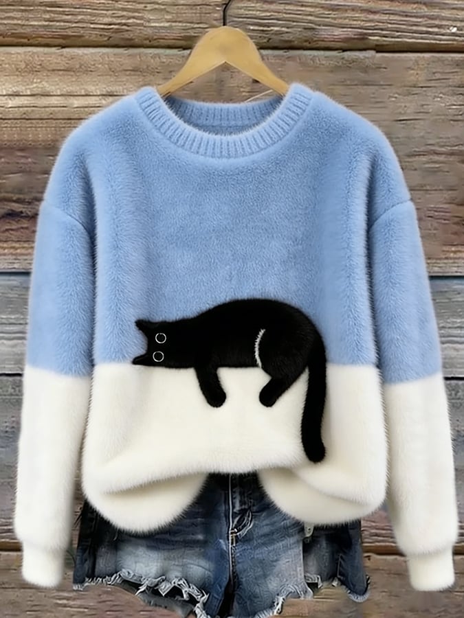 Luna | Camisola Feminino com Gráfico de Gato