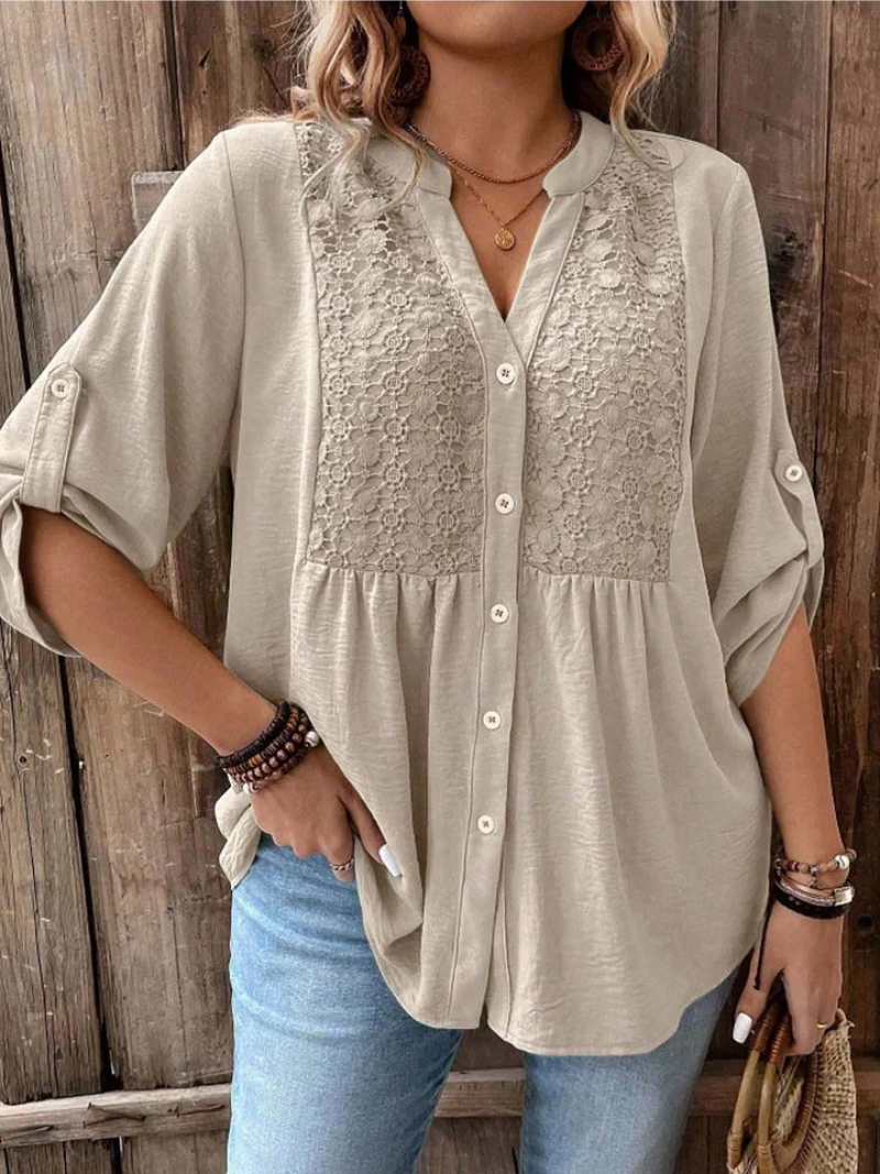 Noor – Blusa com decote em V e botões para Mulher