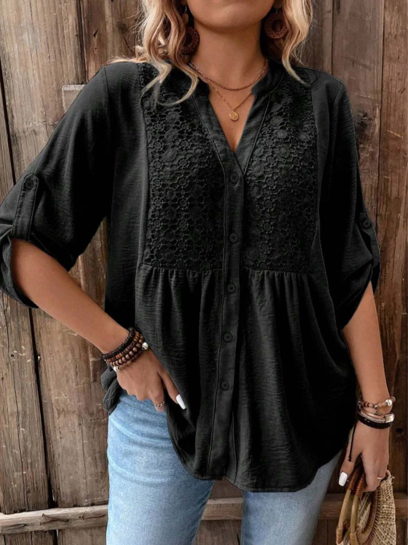 Noor – Blusa com decote em V e botões para Mulher