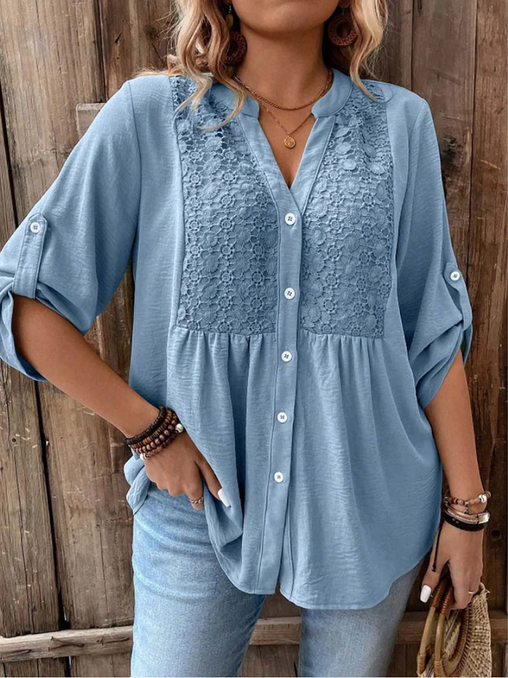 Noor – Blusa com decote em V e botões para Mulher