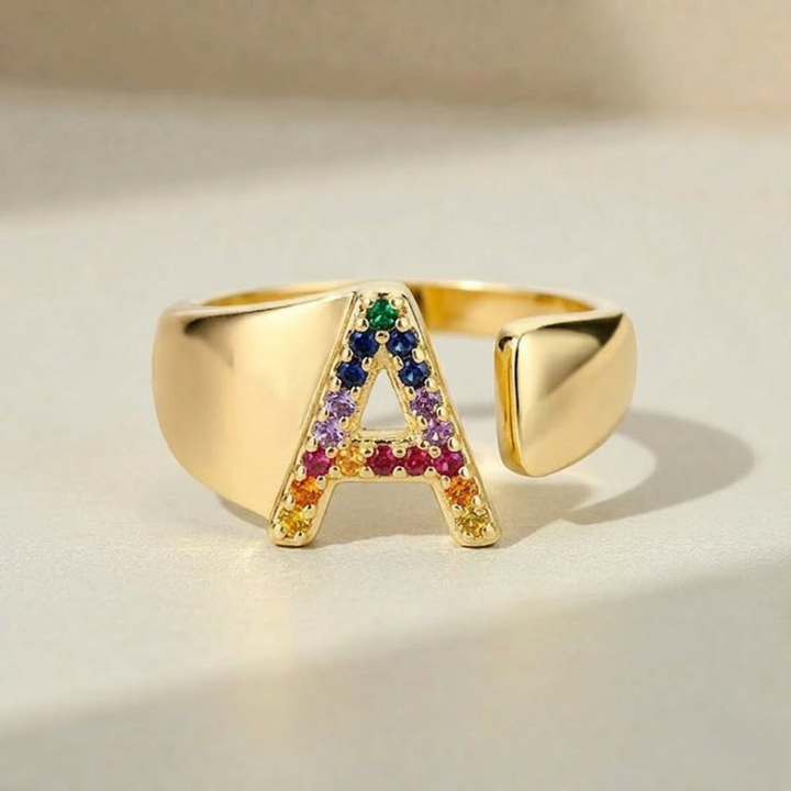 Alba | Anillo de Oro con Inicial