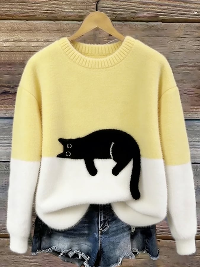 Luna | Camisola Feminino com Gráfico de Gato
