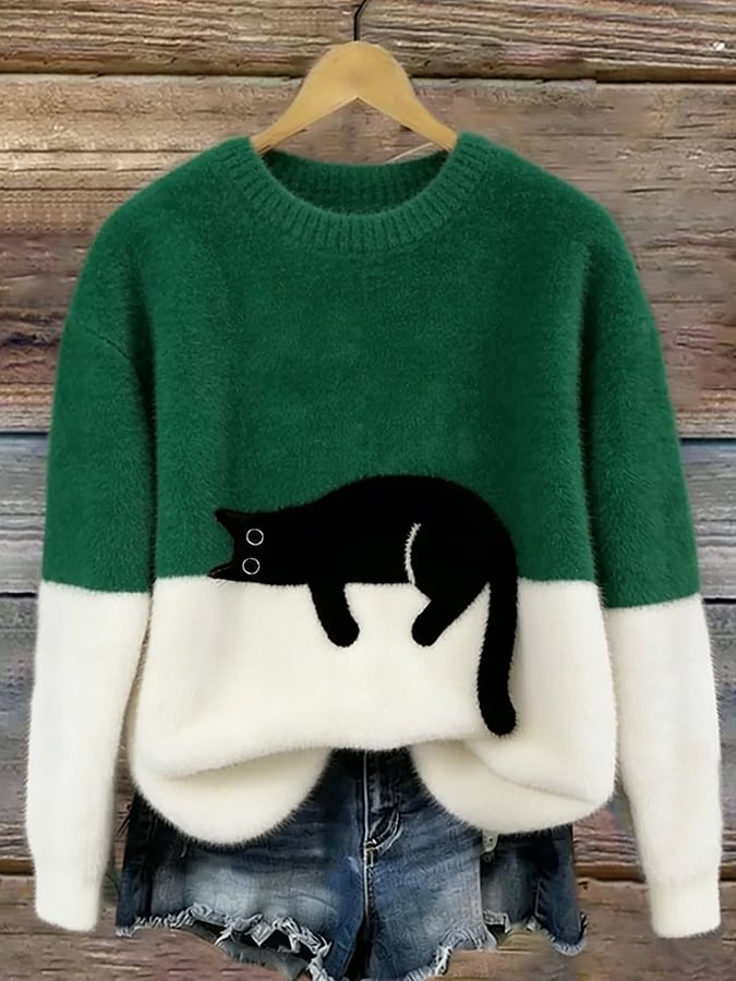 Luna | Camisola Feminino com Gráfico de Gato