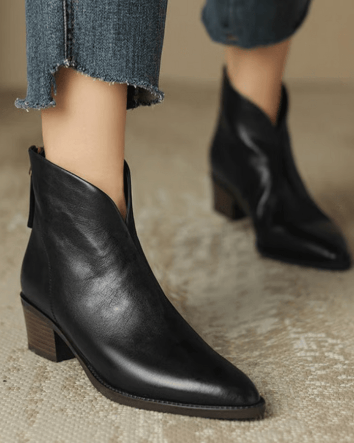 Lina - Botas elegantes de tacón de bloco hasta la rodilla para mujer