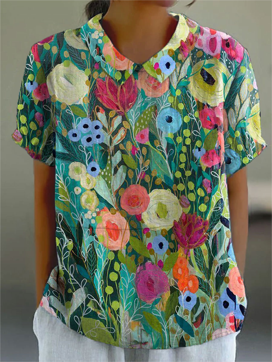 Daisy | Camisa Floral em Aquarela para Mulher