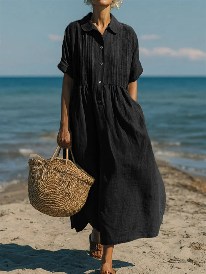 Arianne | Vestido Camisola Fluida em Algodão Elegante para Mulher