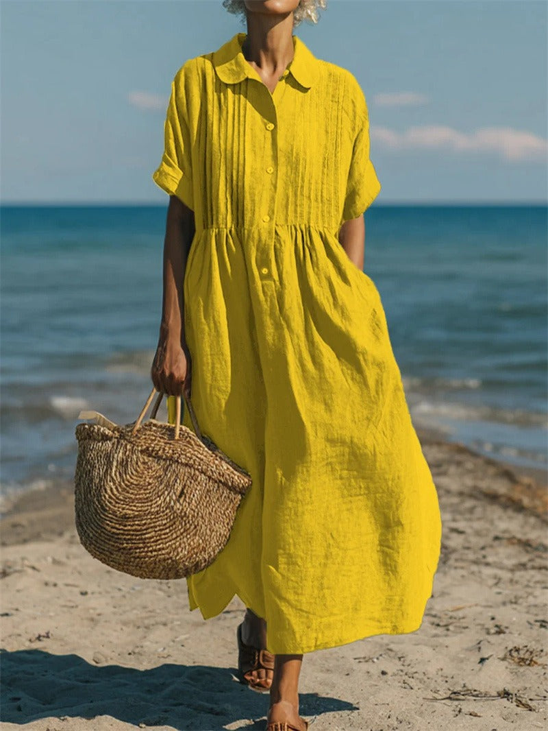 Arianne | Vestido Camisola Fluida em Algodão Elegante para Mulher