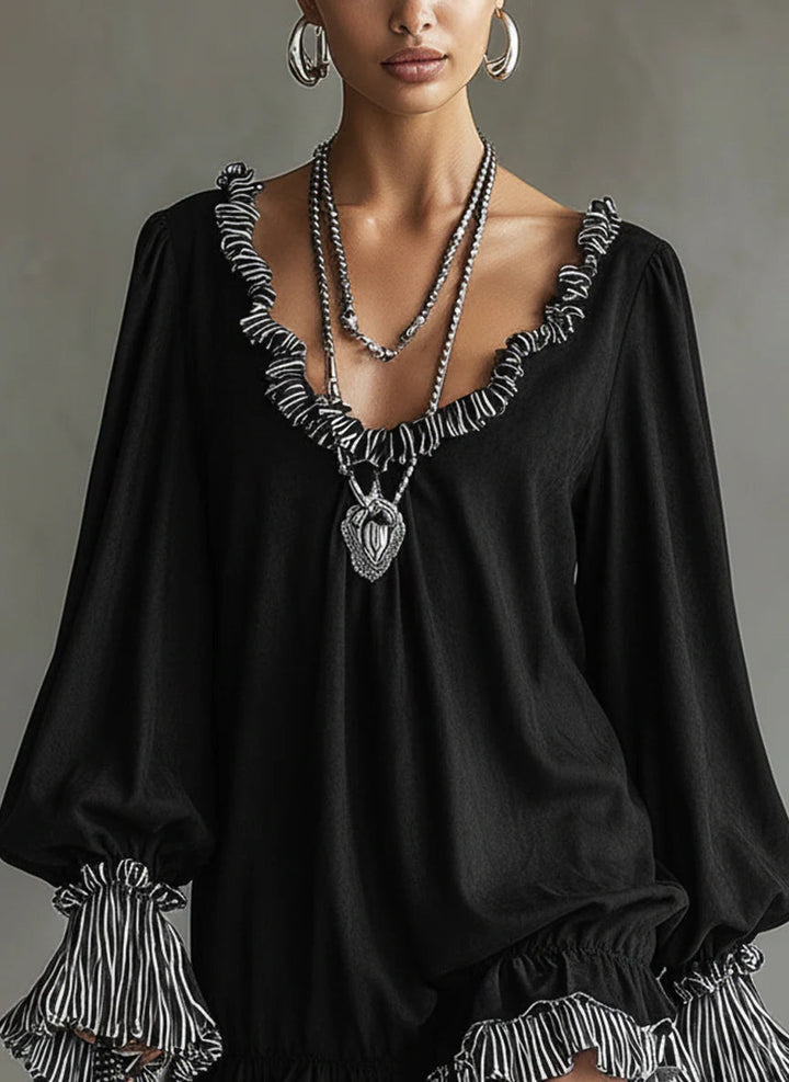 Isabella - Vestido de Mulher Mini Loose Pregueado