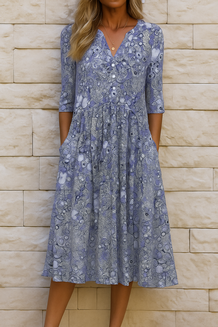 OLIVIA | VESTIDO ELEGANTE COM DECOTE EM V PARA MULHER