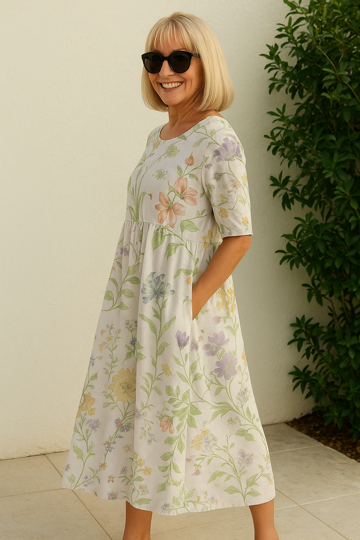 Eliza | Vestido Midi Relaxado para Mulher
