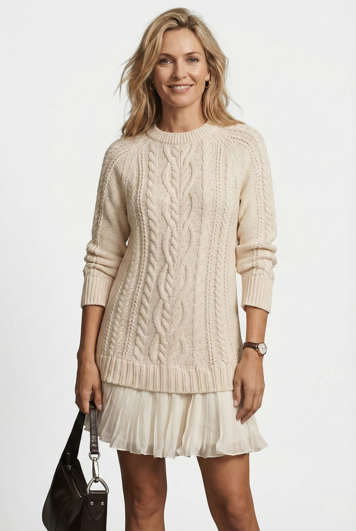Daina | Vestido de malha com detalhes trançados