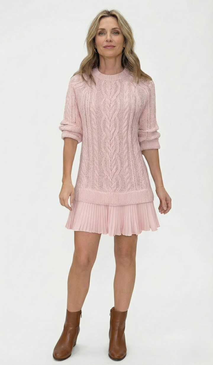 Daina | Vestido de malha com detalhes trançados