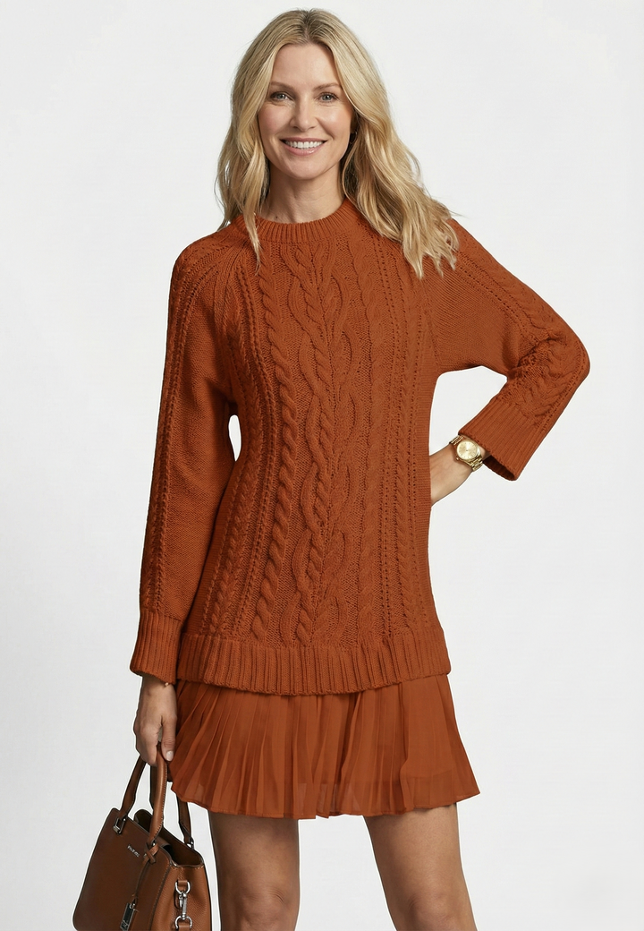 Daina | Vestido de malha com detalhes trançados