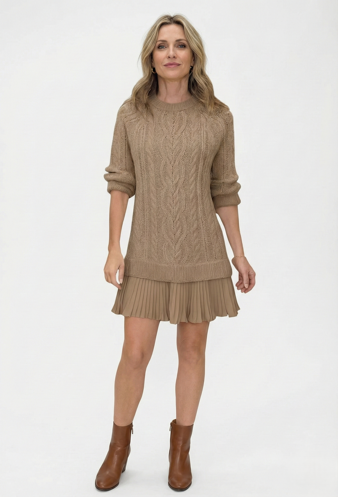 Daina | Vestido de malha com detalhes trançados