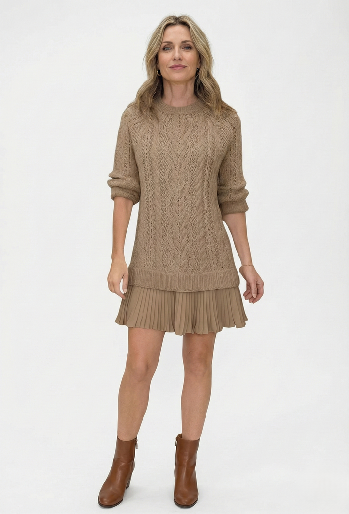 Daina | Vestido de malha com detalhes trançados