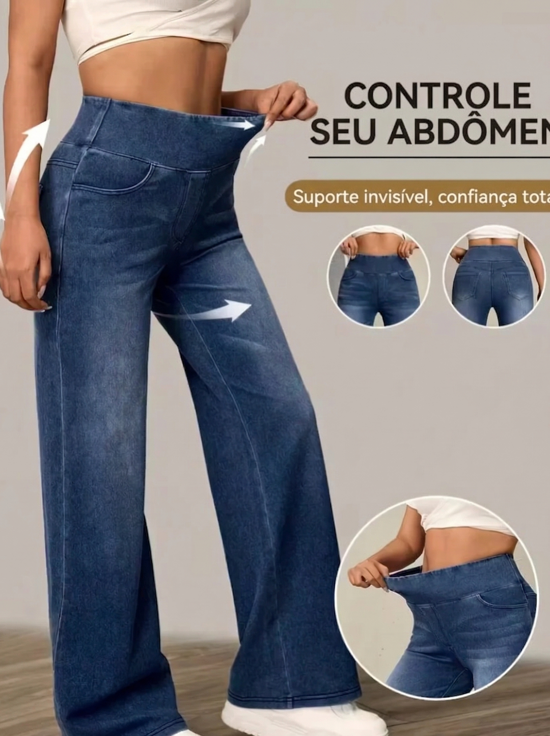 Duna - Calças largas com controlo de abdómen para Mulher