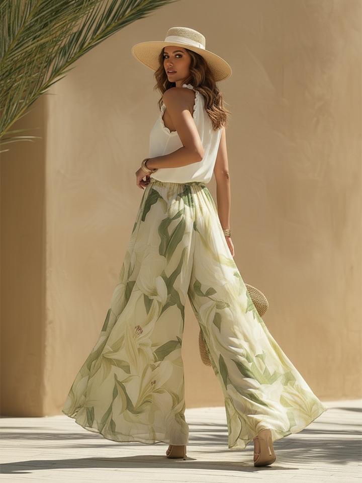 Lysandra | Conjunto Fluido Elegante com Estampado Floral para Mulher