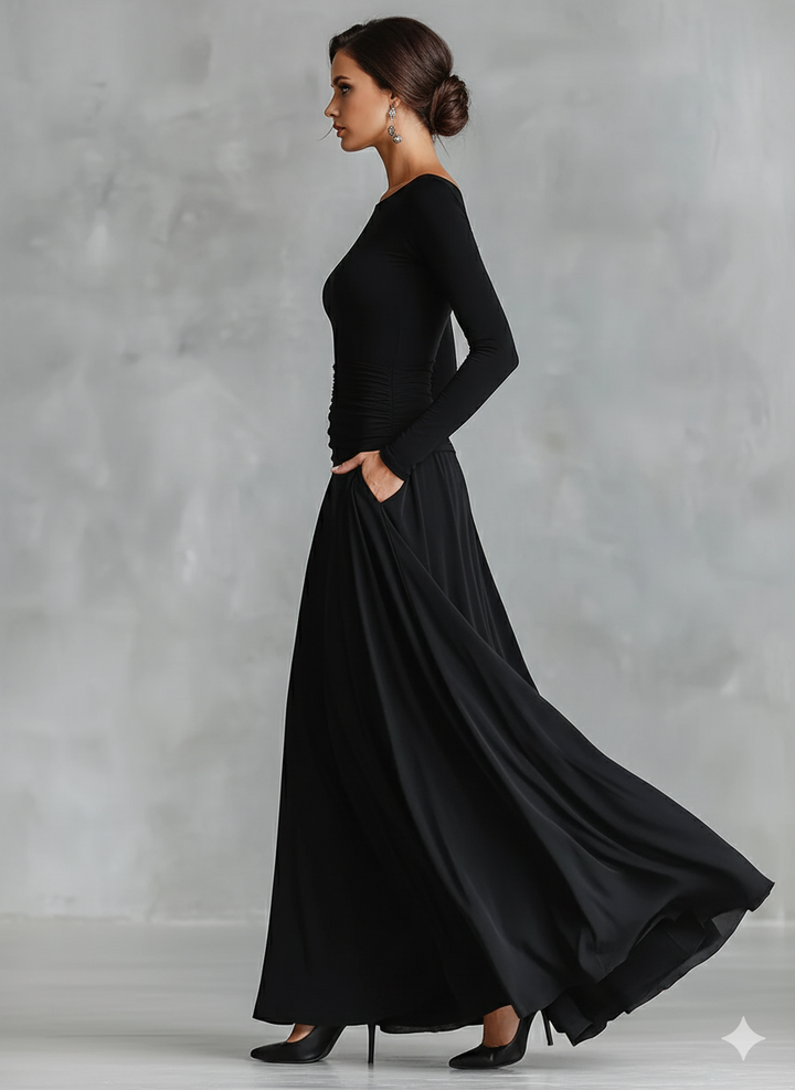 Norfy - Roupa elegante com pregas fluidas