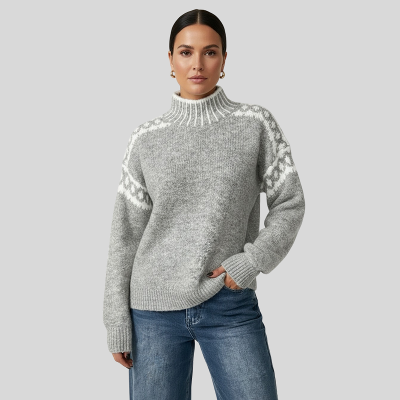 Cinza – Camisola de Mulher de inverno atemporal com aparência elegante
