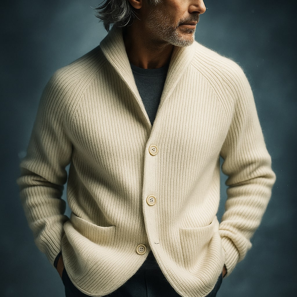 Roro | CARDIGAN DE HOMEM EM LANA CÔNICA PARA HOMEM