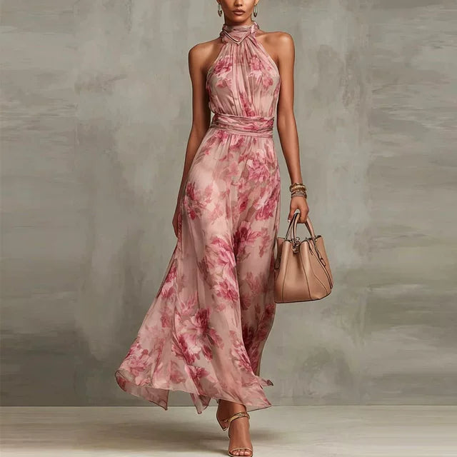 Sara | Vestido Floral con Escote Halter
