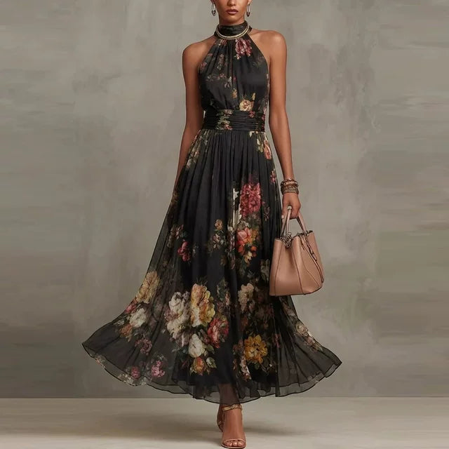 Sara | Vestido Floral con Escote Halter