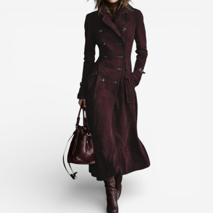 Nathaly™ Trench em pele nobuck