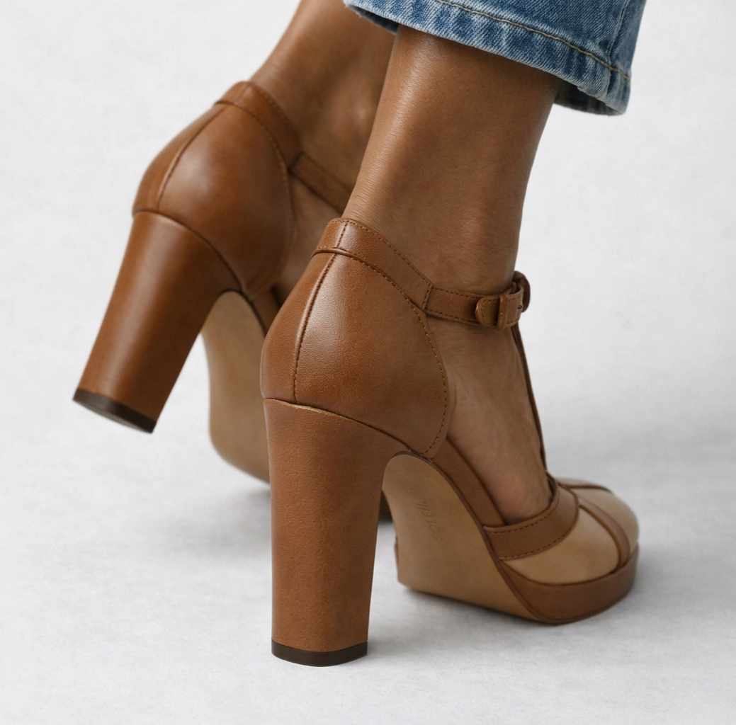 Maëlyne — Sapatos de salto retro elegância com suporte ergonómicoa para Mulher