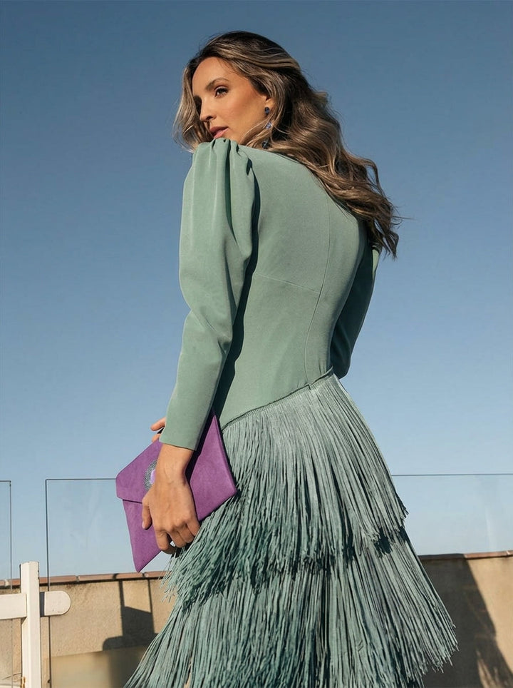 Salvia - Vestido Flecos para Mulher