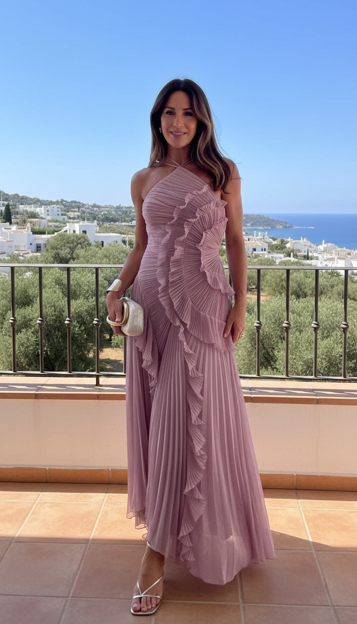 Rosé - Vestido Longo Plissado