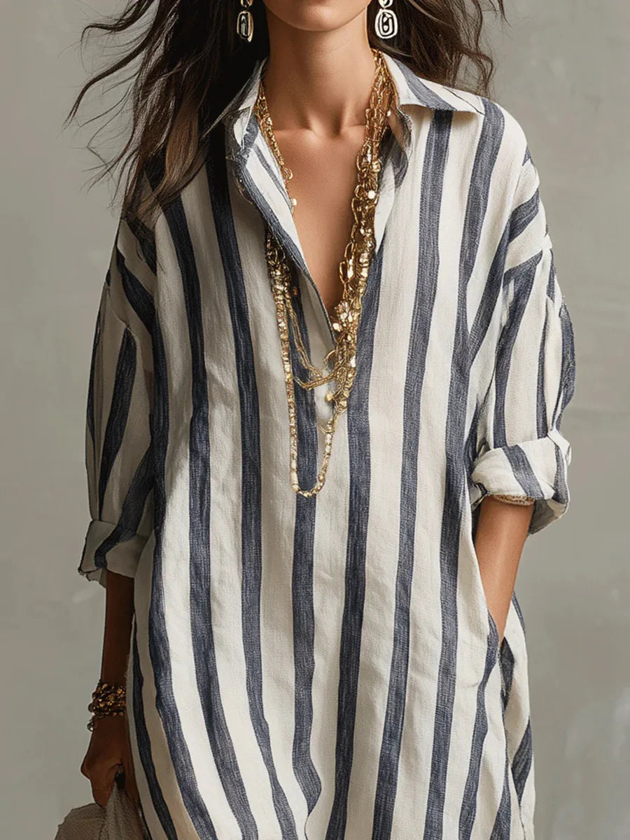 Pepa | Vestido camisero longo para Mulher