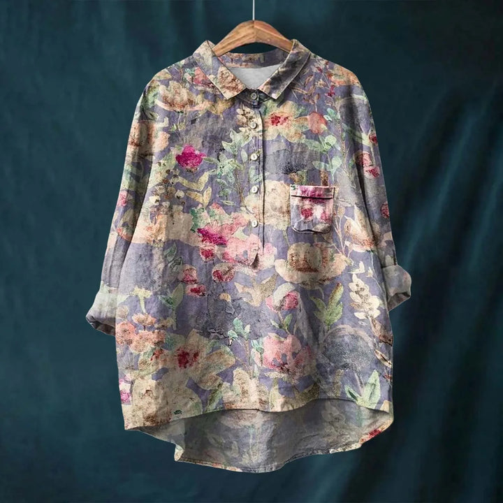 Mariangela | CAMISA FLORAL SOLTA PARA FICAR CONFORTÁVEL para Mulher