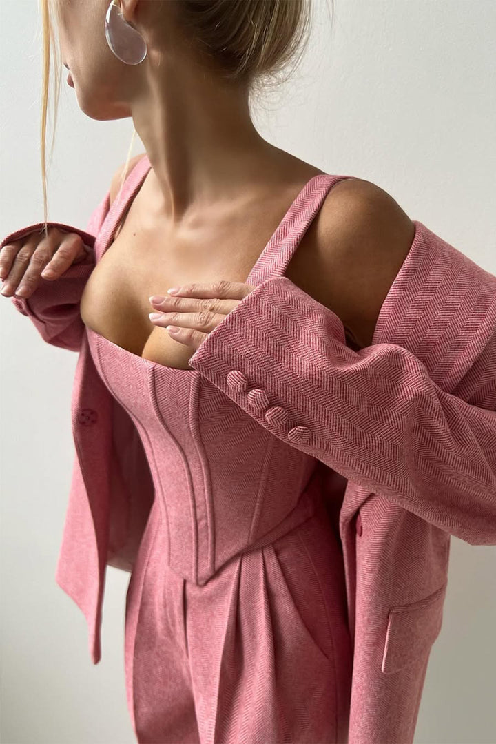 Dolce™ - Conjunto de três peças com blazer trespassado