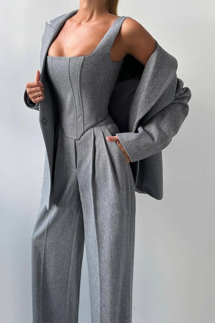 Dolce™ - Conjunto de três peças com blazer trespassado