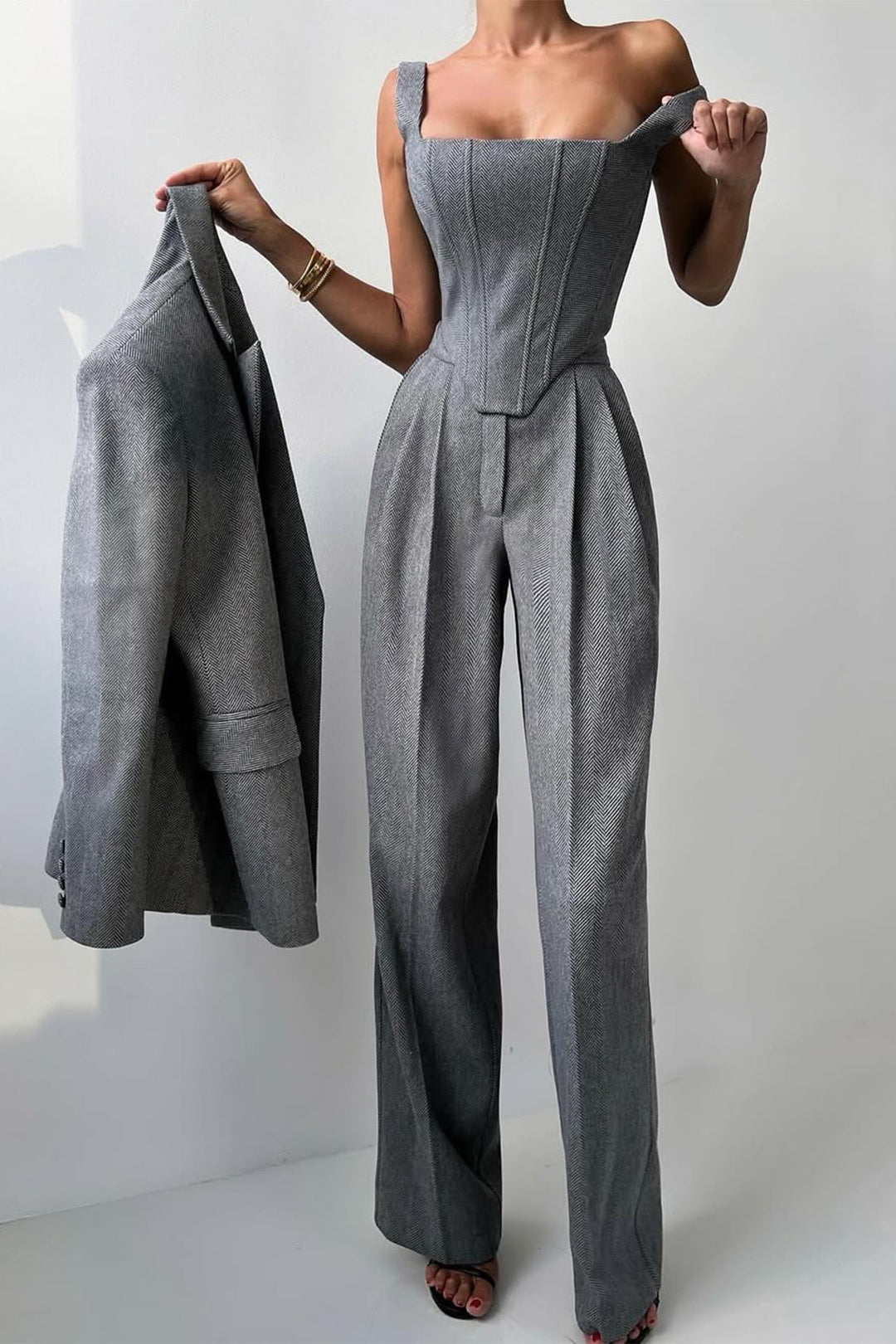Dolce™ - Conjunto de três peças com blazer trespassado