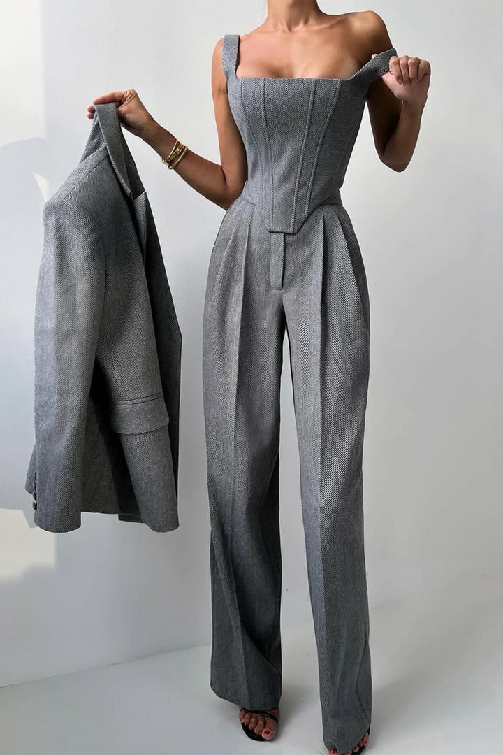 Dolce™ - Conjunto de três peças com blazer trespassado